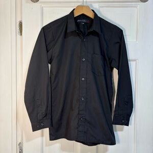 Boys size 14 Solid Black Dress Shirt